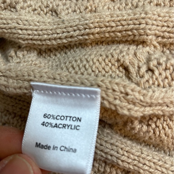 Evereve Juliette Wrap Cable Knit Belted Cardigan Sweater - Tan Small - Picture 6 of 10